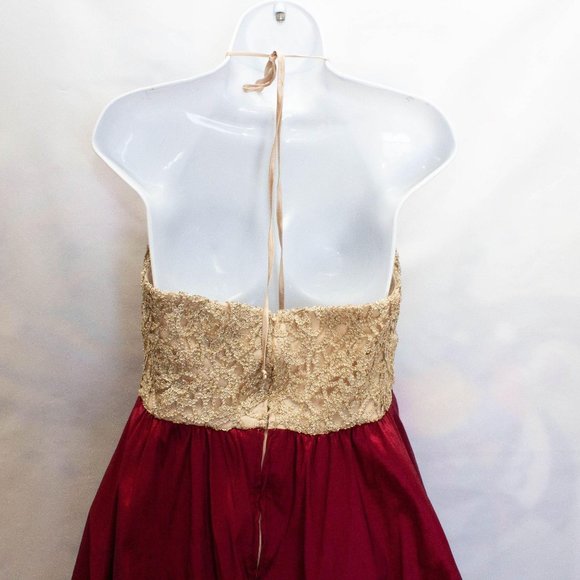 B. Darlin High Low Ruby Red Gold Metallic Dress - Picture 5 of 9